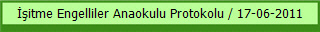 İşitme Engelliler Anaokulu Protokolu / 17-06-2011