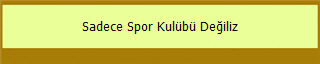 Sadece Spor Kulübü Değiliz